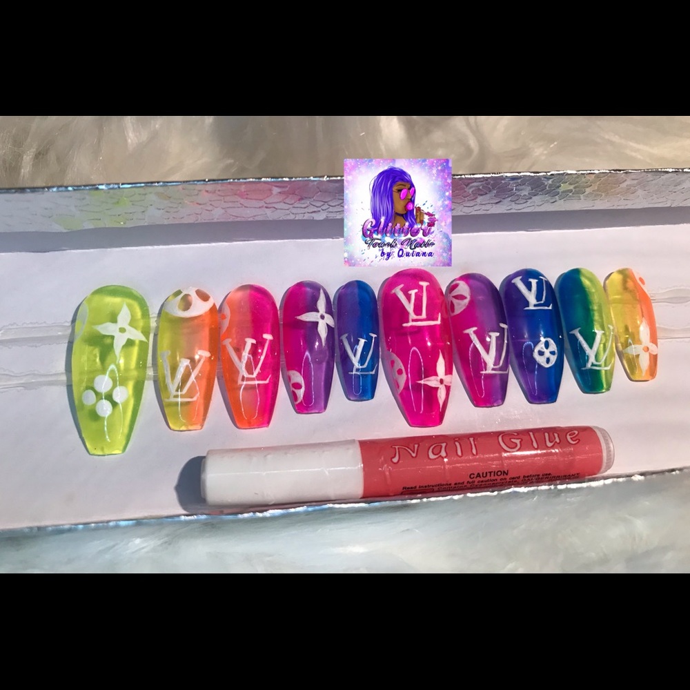 Trendy Rainbow Jellies Press On Nails